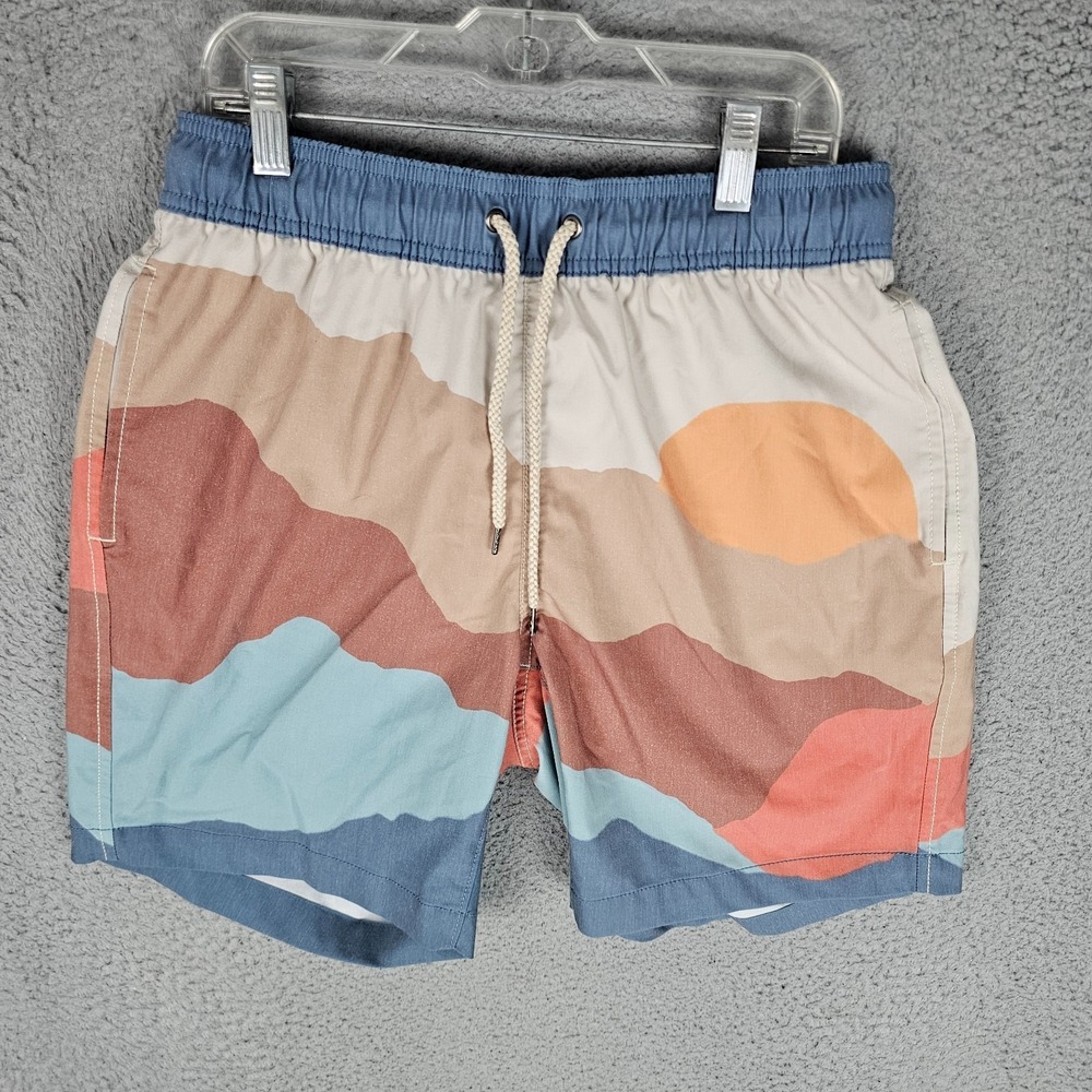 Faherty Scenic Swim Trunks Shorts Mens Small Mesh Lined Water Polo Drawstring